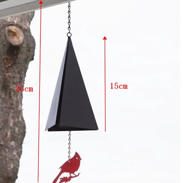 Vindklokker Udendørs Trekant Vindklokker Creative Yard Smedejern Metal Wind Chimes (Triangle Wind Chimes 2)