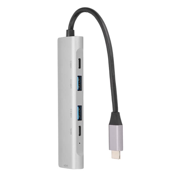 5-i-1 USB C Hub HDMI 4K 2K 30Hz TV-projektor Videoadapter USB 3 0 2 0 Dokkingstasjon