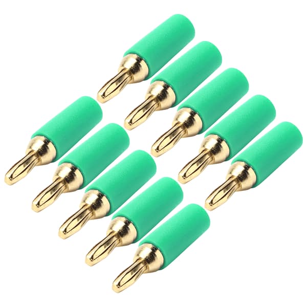 10 stk. bananstik 2,5 mm forgyldt messing loddetype panelmonteringsstik tilbehørssæt grøn