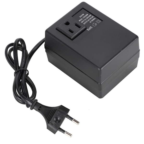 300W Strømtransformator Spenningsomformer AC 220V til 110V EU Pluggadapter