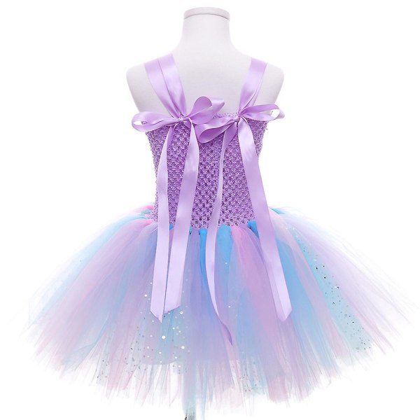 Flickor Pastell Ariel Mermaid Tutu Dress Under The Sea Theme Födelsedagspresent 100-110cm