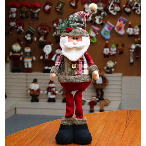 Liten gammal man docka infällbar juldekoration docka jul liten snöflinga pläd infällbar docka prydnader Kreativ jultomte Snowman Windo