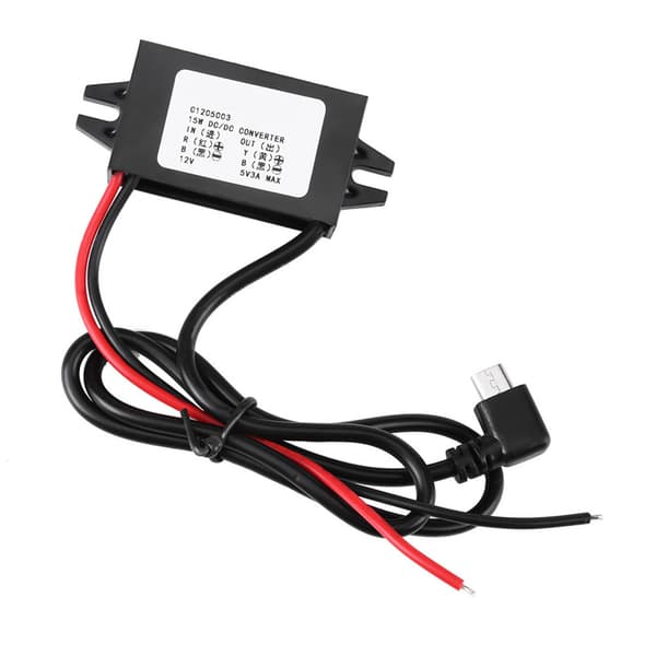 12V til 5V 3A Micro USB Biloplader