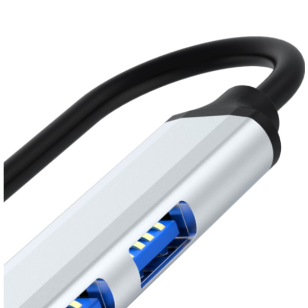 Multifunktionsdator Multi-Interface Expansion Hub en till fyra splitter (USB 4 portar silver)