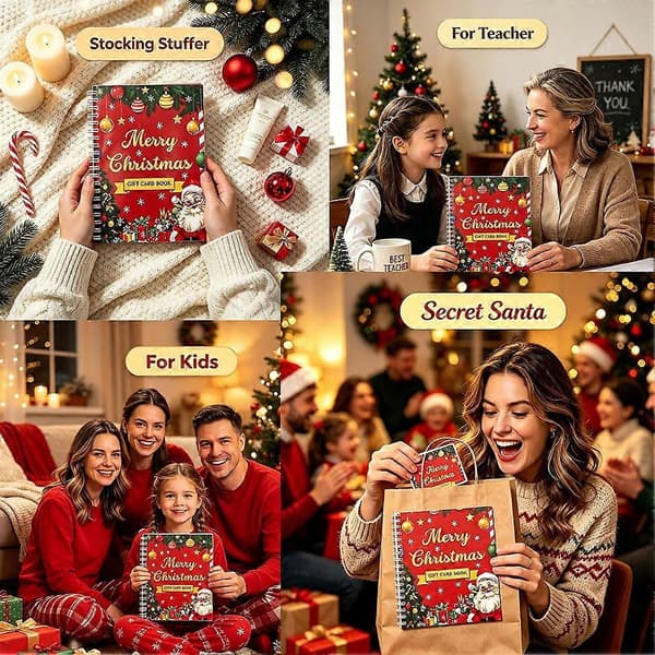 Julklappskort Bok Presentkortshållare För Vuxna Tonåringar Barn Julklappskort Häfte Julklapp D