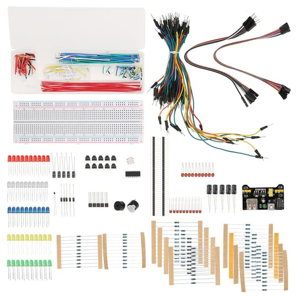 Breadboard Starter Kit Loddefri Jumper Ledninger LED Modstande Elektroniske Komponenter