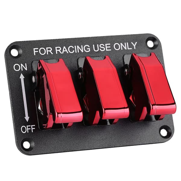 12V 3 Gruppe Vippebryterpanel for Racingbil Rød