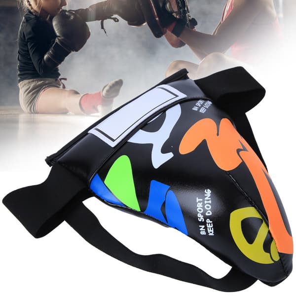 BN FIGHT Graffiti Barn Jockstrap Skyddsutrustning för Boxning Sanda Taekwondo Träning Svart
