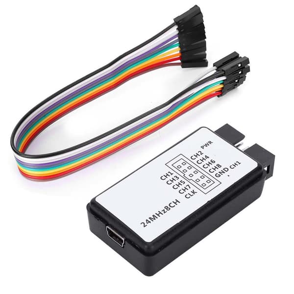 USB Logisk Analysator 8 Kanaler 24MHz Digital Lommeformat Mini Enhet Sett