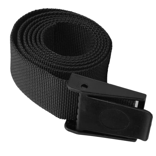 150 cm slitesterk nylon webbing midjebelte med plastspenne, svart