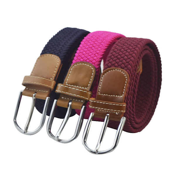 Herrbälte 1 del, flätat elastiskt vävt bälte i presentförpackning Casual Golfbyxor Jeansbälten - 39,4", röd