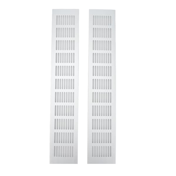 2 stk. luftventilationsrist i aluminiumslegering, rektangulær ventilationsplade til skab, skoskab, skab 80x450mm