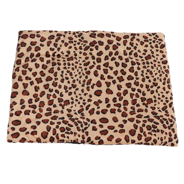 USB-opvarmet kæledyrsmåtte, vaskbar, foldbar, 3 temperaturjusterbar, leopardprint til katte og hunde