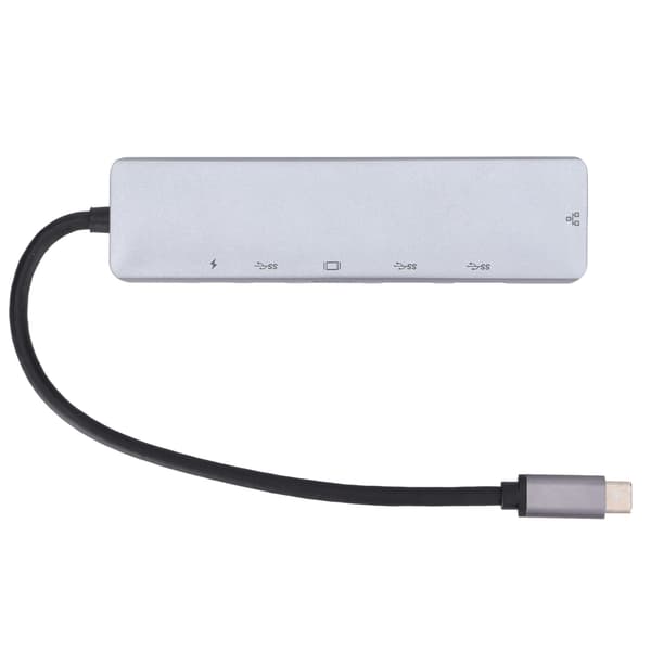 USB C Hub 6 i 1 PD Snabbladdning 87W Multifunktionell Typ C till HDMI USB 3.0 Ethernet USB Splitter