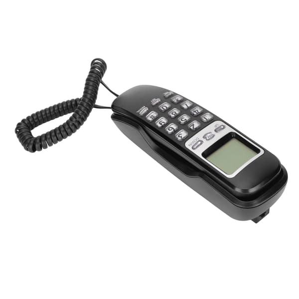 LCD Skærm Lille Fastnet Telefon til Hjemmekontor Callback Sort