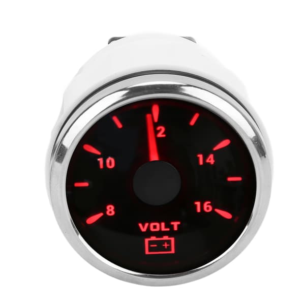 52mm Marine Voltmeter 8-16V Pointer 7 Farver Baggrundsbelysning IP67 Vandtæt Voltmeter til Båd RV Bil 9-32V Sort