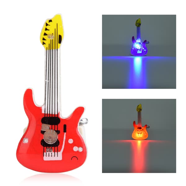 LED-gitarr djurbroschmärkesnål - 25st, röd - perfekta festfavoriter & julklapp