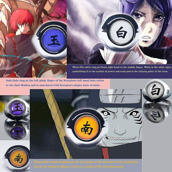 11 kpl Ninja Sormus Akatsuki Set