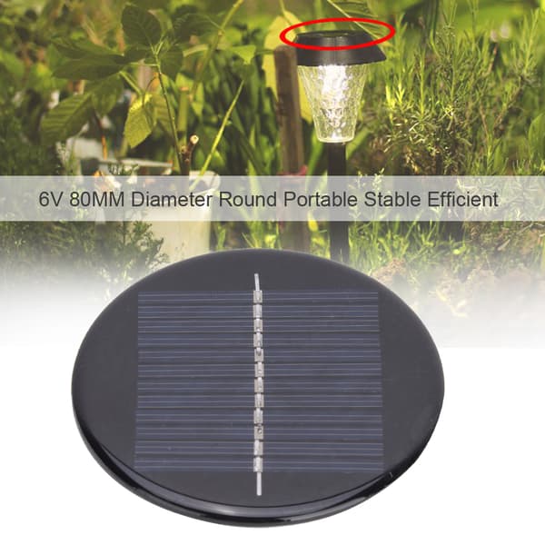 4 st 6V 80 mm Runda Bärbara Stabila Effektiva Polykristallina Silikon Solcellspaneler