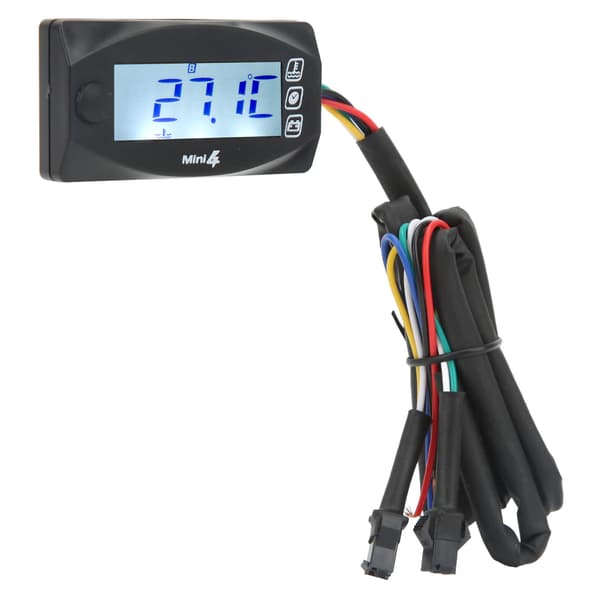 Motorcykel LCD Digital Mätare Spänningsmätare Voltmeter Temperatur Termometer Tidsvisning Sensor M12x1.5