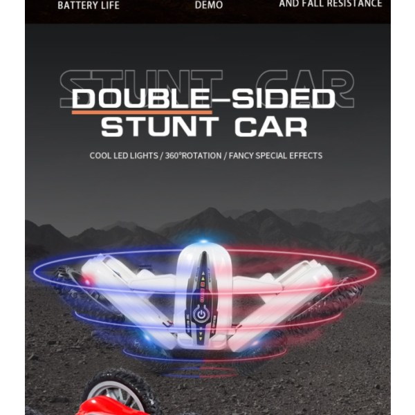 Yksi kaukosäädin Butterfly Stunt Car Electric Toy Car - valkoinen