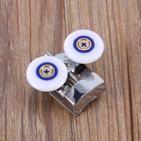 Dubbla duschdörrsrullar i zinklegering, 26 mm hjul