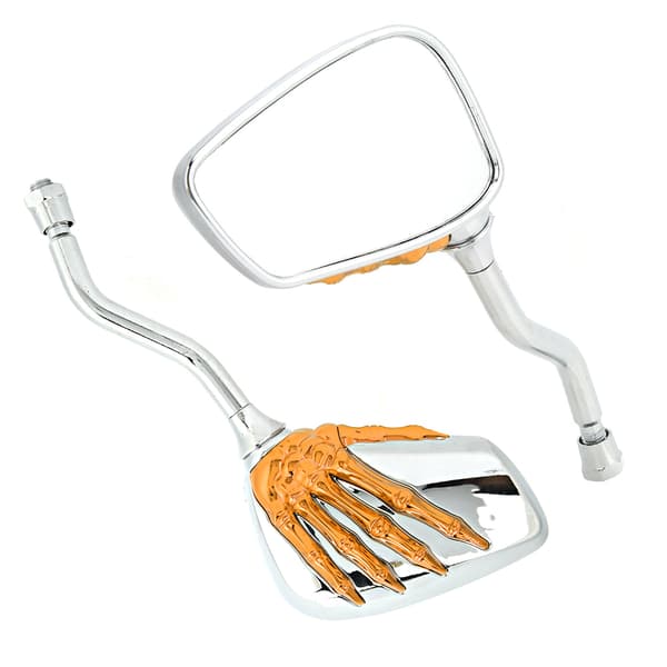 2 st Motorcykel Skelettklo Handbackspeglar Universal Guld