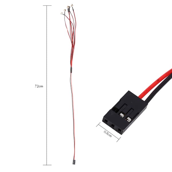 LED-lys til 1/10 RC modelbil lastbil - 6 LED'er, forlygter og baglygter