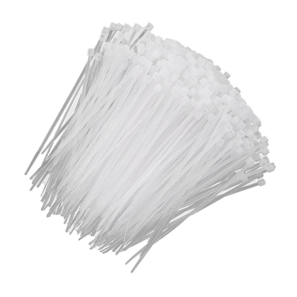 Hvide selvklæbende kabelbindere i plast - 3 x 100 mm (1000 stk)