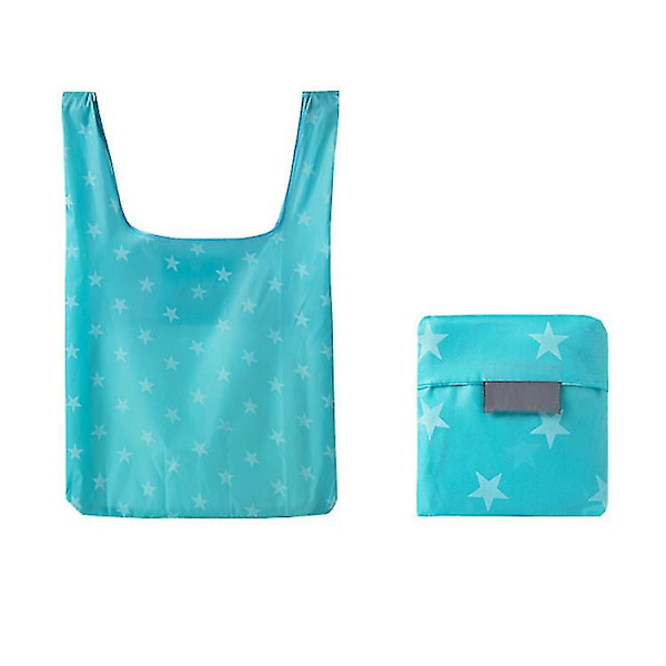 Sammenfoldelig indkøbstaske Aqua blue five-pointed star