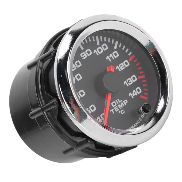 Olietermometer 52mm/2.0in 40-140℃ Display 7 farver Baggrundsbelysning Sort urskive til 12V biler
