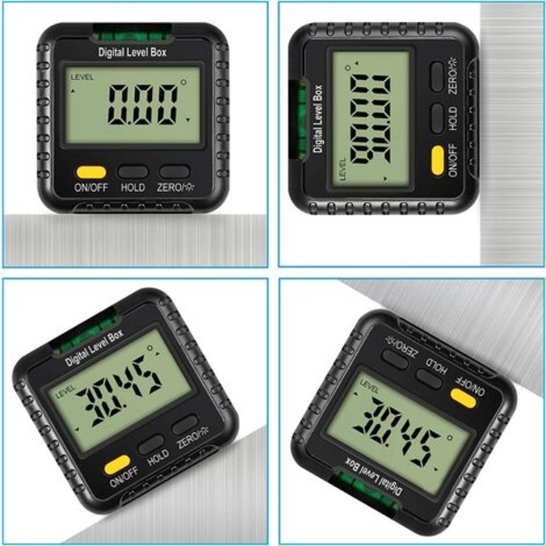 Digital lutningsmätare Digital nivålåda med grön bakgrundsbelyst LCD-vinkelsökare, magnetisk vinkelmätare och horisontell