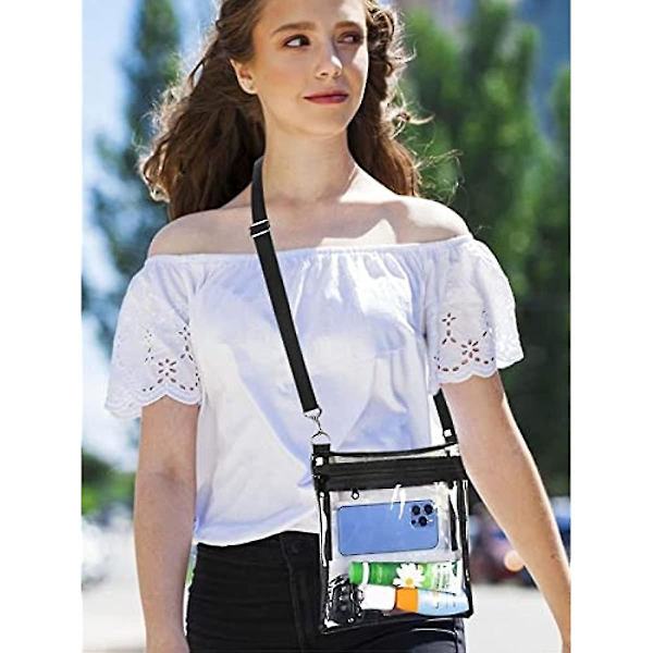 Genomskinlig Crossbody-väska Genomskinlig handväska Stadium-godkänd handväska Justerbar genomskinlig Crossbody-konsert Klara väskor Genomskinlig Messenger-väska för kvinnor män