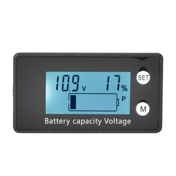 Bærbar digital voltmeter - industrielt batterispenningsverktøy (DC 10-100V, hvit)