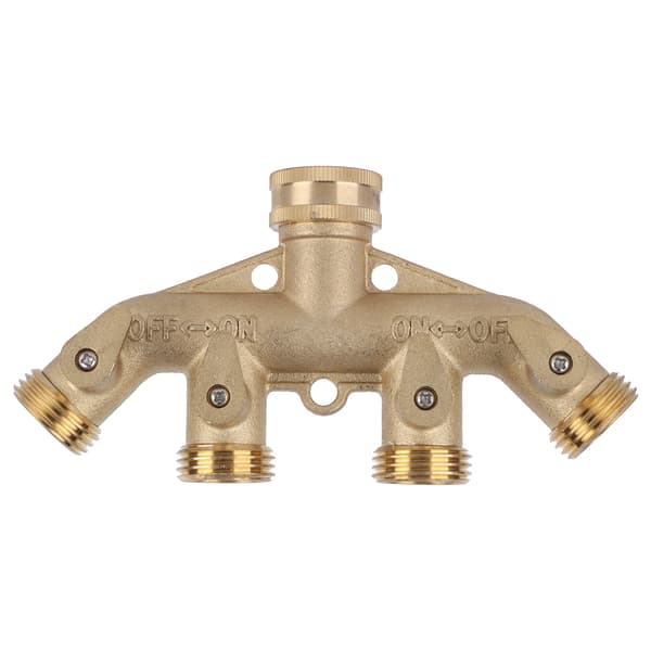 Messing 4-veis hageslange splitter kuleventiladapter G3 4 vannkran kobling