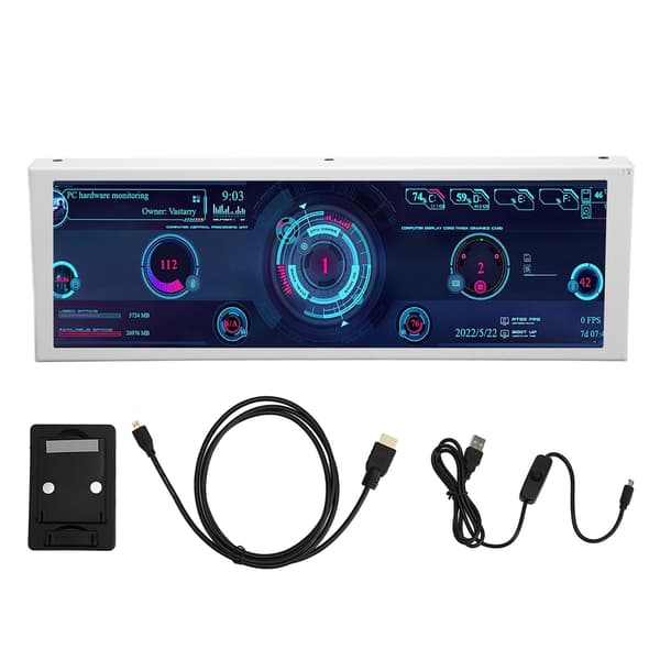 7,9 tommer PC Temperatur Monitor Metal Kabinet IPS CPU GPU SSD Data Display Panel til AIDA64 Hardware Driver Board