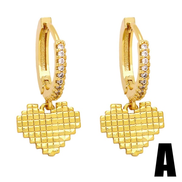 Øreringe Vintage Zircon Heart Stud Fashion smykker Ac9757 A