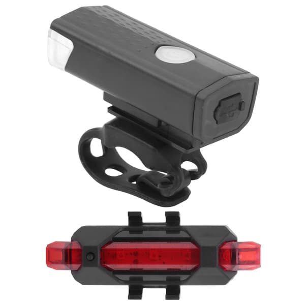 USB Oppladbar Super Sterk Sykkel Front Baklys Hodelykt Baklykt