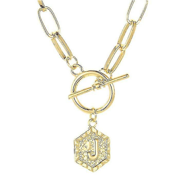 26 Englanti Letter Pendant Chain Retro Paperclip Kaulakoru Kuusikulmainen