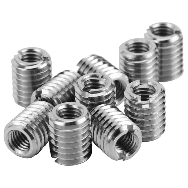 10 stk. rustfritt stål M5x0,8 til M8x1,25 gjengeinnsatssett 10,2 mm reduserende mutter