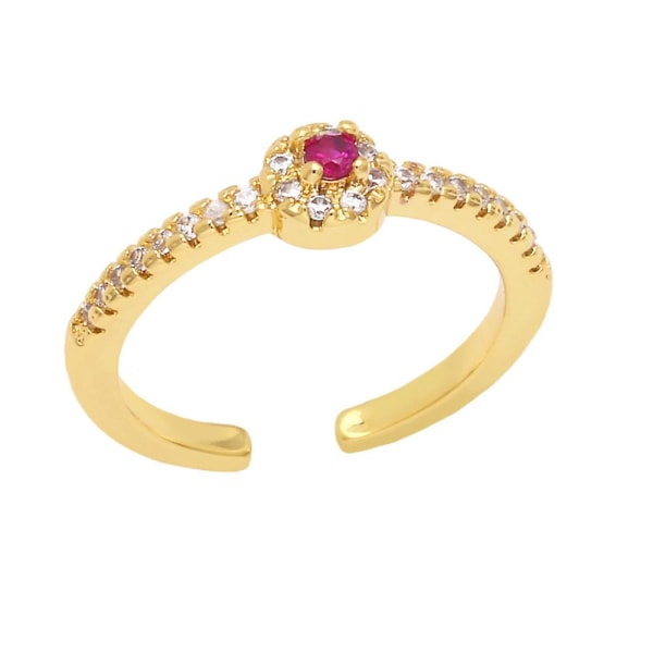 Ring Vintage Zircon Metallic Element Modesmycken Ac10225 Green