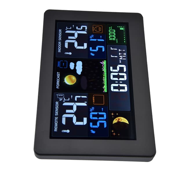 Digital Färgväderstation Multi Data Display Bakgrundsbelyst Stora Siffror Termometer Klocka för Hemmakontor US