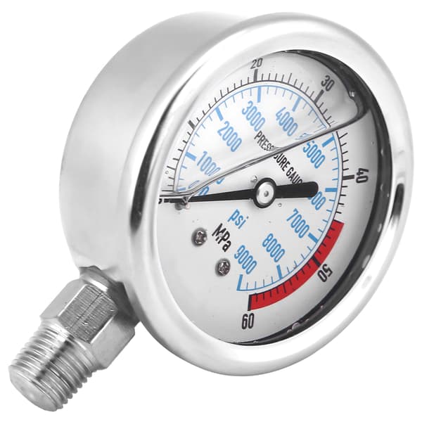 Högprecisions hydraulisk tryckmätare 60MPA 9000PSI NPT 1 4 Ingångsbas