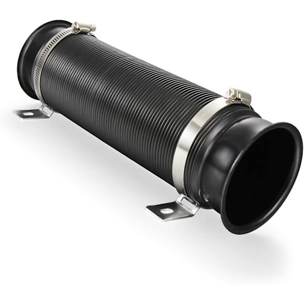 76mm Universal kold luft indsugningsslange - Kold luft indsugningssæt - Sort