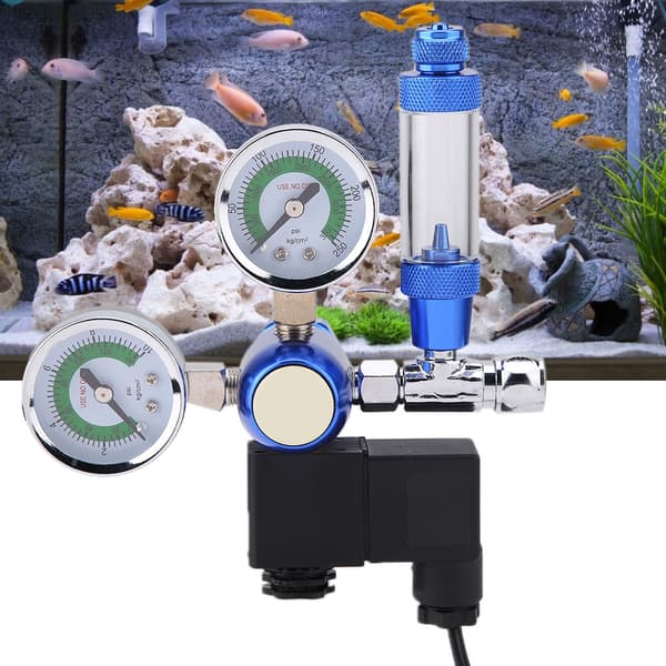 220V G5 8 Akvarium CO2 Regulator Backventil Bubbelräknare med Magnet