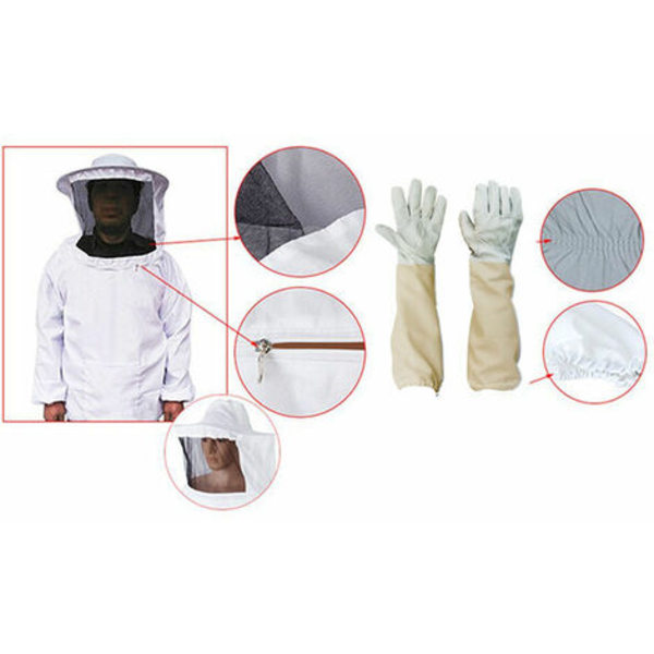 Biavlerdragt Hættetøj med slør Biavlerbeskyttelsesfrakke Bomuld Biavlerdragt med hætte Anti Wasp Equi