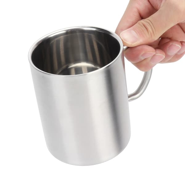 Rostfri Dubbelväggig Isolerad Stålmugg Handtag Lock 400ml Ölmugg Hemsommar