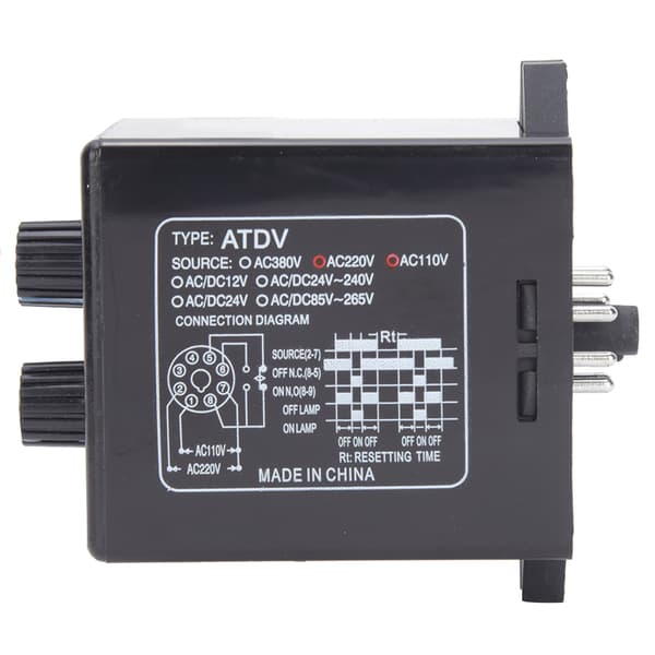 Vred Kontroll Twin Timer Relæ ATDV YB AC110V 220V 50 60Hz