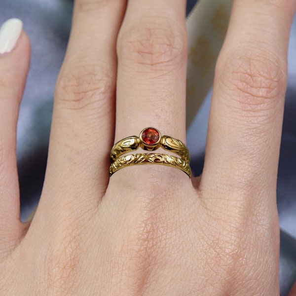 2st Fingerringar Gravering Röd Faux Gem Dam Geometriska Strass Ringar För Bröllop US 6