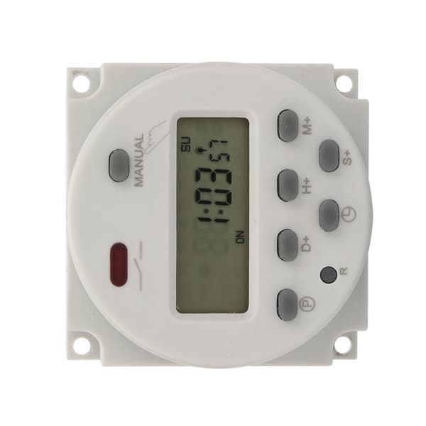7-dagers programmerbar digital display timerbryter 1S til 168 timer 5VA 5V DC